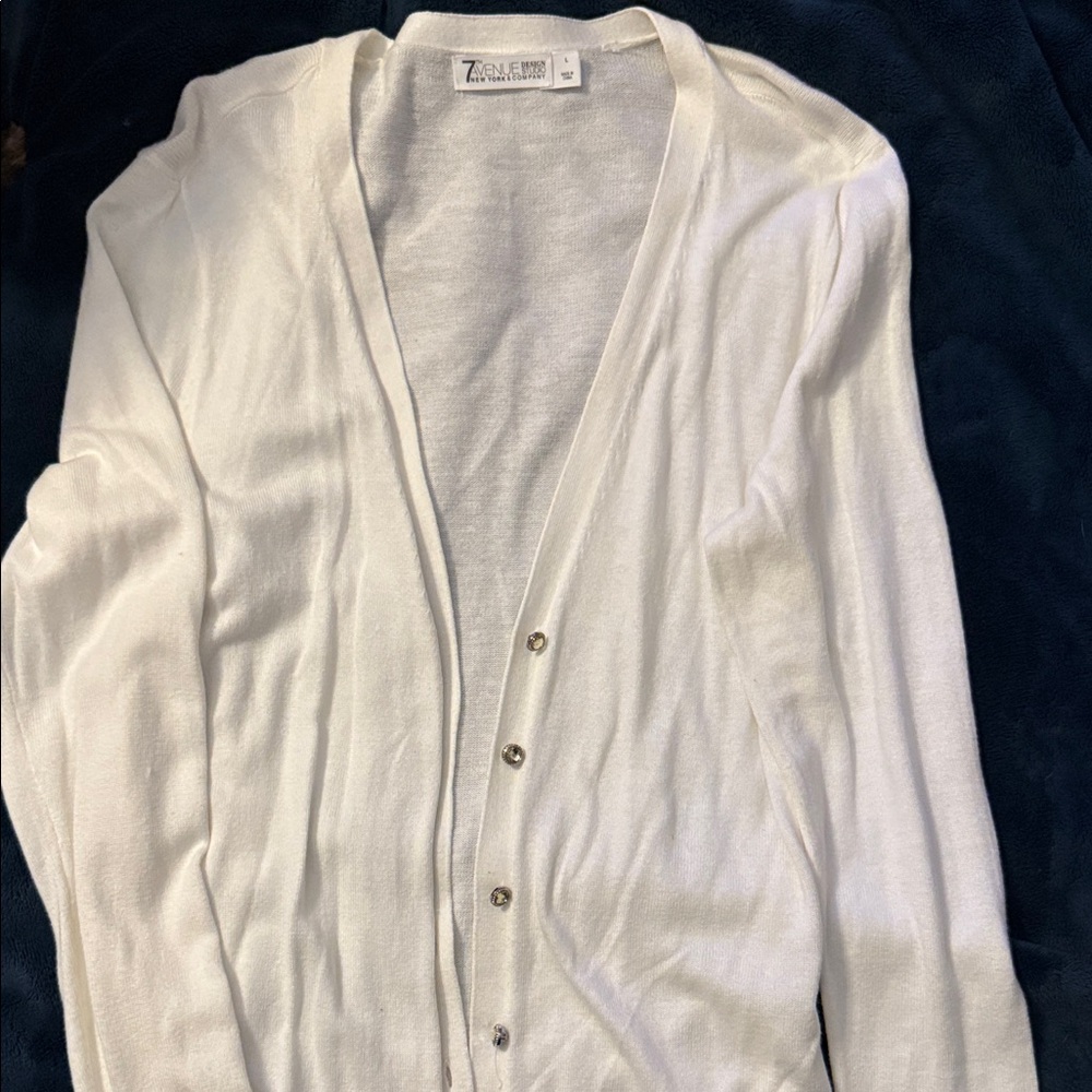 Zara Ivory Button-Up Cardigan